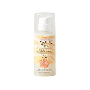 Hawaiian Tropic Weightless Hydration Face Sunscreen SPF 30, 1.7oz | Travel Size | Beach Essentials | Sun Protection | Summer Essentials
