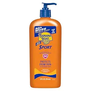 Banana Boat Sport Ultra SPF 50 Sunscreen Lotion, 12oz | Banana Boat Sunscreen SPF 50 Lotion, Oxybenzone-Free, Sunblock, Family Size, 12oz (Pack of 1)