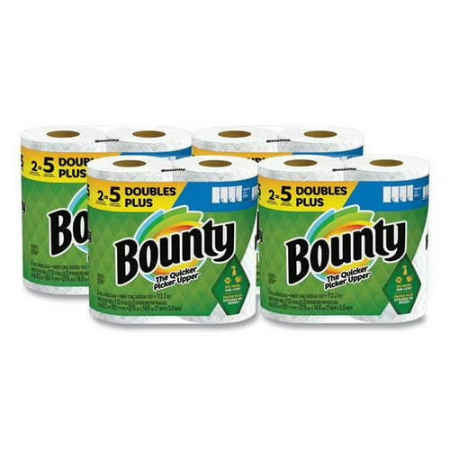 Bounty Select-a-Size Kitchen Roll Paper Towels, 2-Ply, White, 6 x 11, 113 Sheets/Roll, 2 Double Plus Rolls/Pack, 4 Packs/Carton